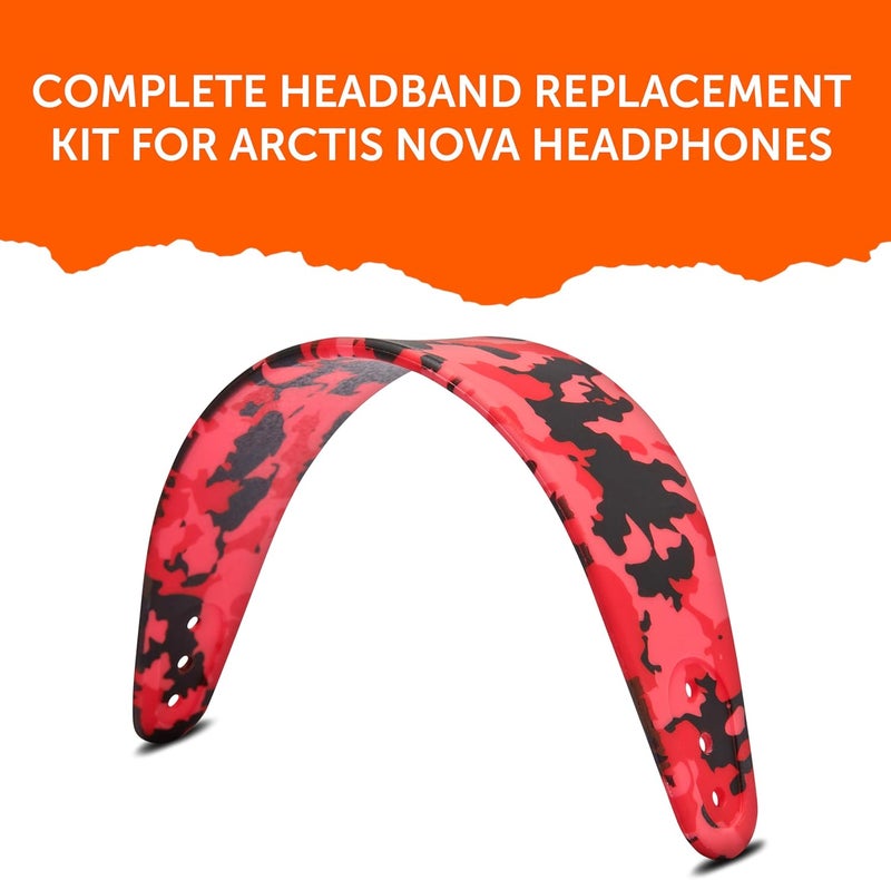 WC HeadbandZ Arctis Nova - Upgraded Silicone Headband for Arctis Nova Headsets by Wicked Cushions - Enhanced Flexibility, Comfort, and Style with Matching Earpad Designs | Red Camo - Image 5